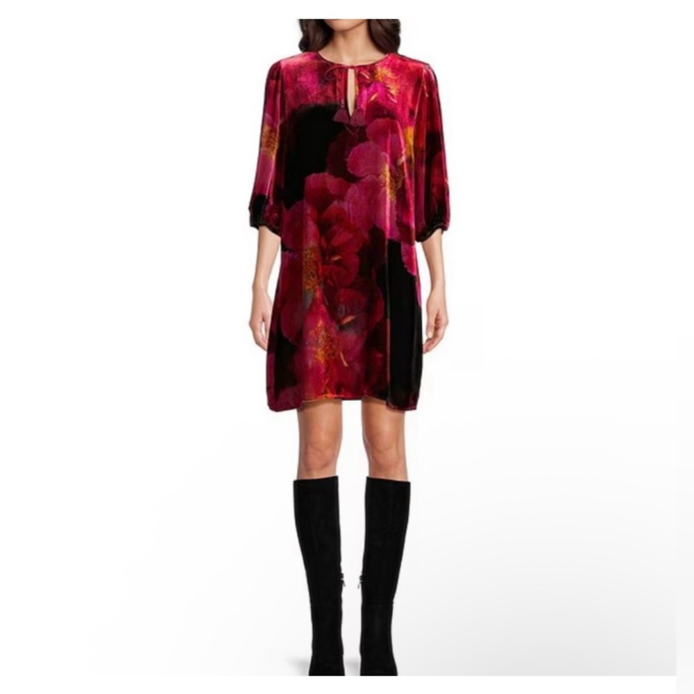 Johnny Was Ruby Bloom Dress in Deep Red NWT size XS